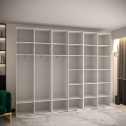 Manhattan III Hinged Door Wardrobe 300cm - White 300cm - thumbnail 7