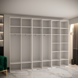 Manhattan III Hinged Door Wardrobe 300cm - White 300cm - thumbnail 8