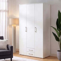 Mora Hinged Door Wardrobe 122cm - White 122cm