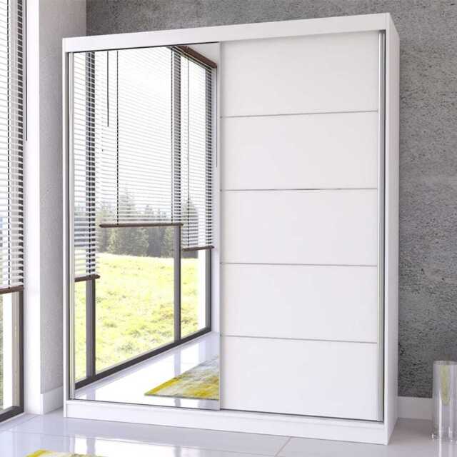 Bella 03 Sliding Door Wardrobe 183cm - White Matt White Matt 183cm - image 1
