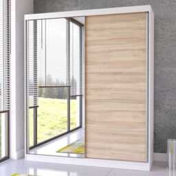 Bella 03 Sliding Door Wardrobe 183cm - White Matt White Matt 183cm - thumbnail 4
