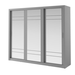 Arti 2 - 3 Sliding Door Wardrobe 250cm - Grey Matt 250cm - thumbnail 7