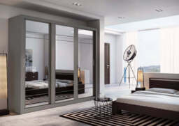 Arti 2 - 3 Sliding Door Wardrobe 250cm - Grey Matt 250cm