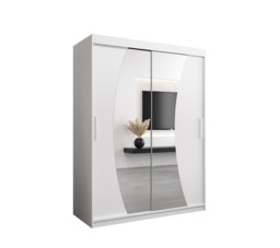 Wave Sliding Door Wardrobe 150cm - White 150cm - thumbnail 2