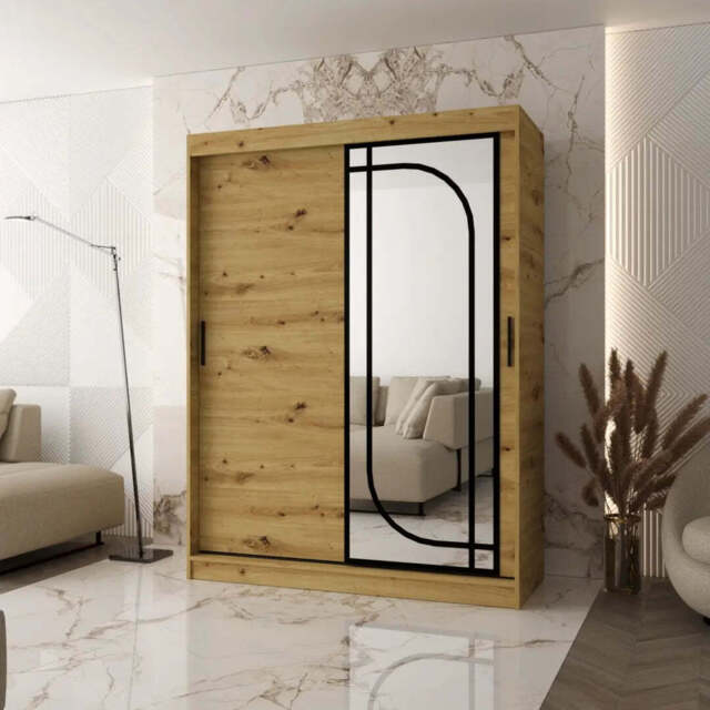 Alabama Sliding Door Wardrobe 150cm - Oak Artisan 150cm - image 1
