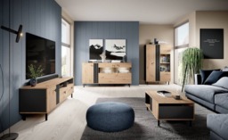 Madis Display Cabinet 90cm - Oak Artisan 90cm - thumbnail 3