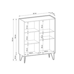 Harmony Display Cabinet 97cm - Black 97cm - thumbnail 6