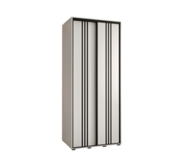 Cannes VI Sliding Door Wardrobe 110cm - Black 110cm - thumbnail 7