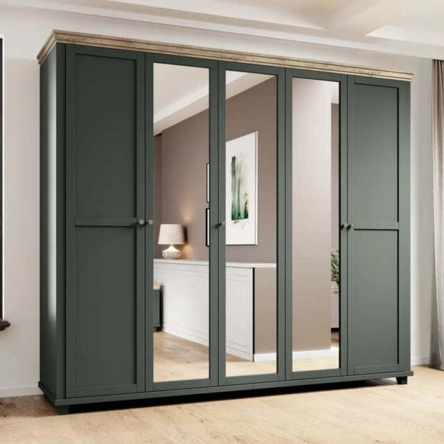 Evora 21 Hinged Wardrobe 246cm - Green 246cm - image 1