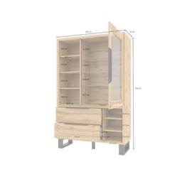Halle 13 Tall Display Cabinet 120cm - Oak Wotan 120cm - thumbnail 5