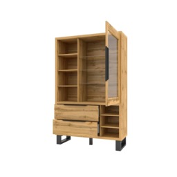 Halle 13 Tall Display Cabinet 120cm - Oak Wotan 120cm - thumbnail 3