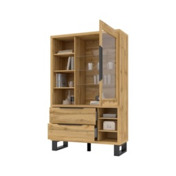 Halle 13 Tall Display Cabinet 120cm - Oak Wotan 120cm - thumbnail 4