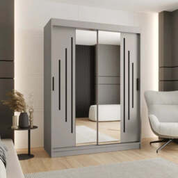 Rubino Y1 Sliding Door Wardrobe 150cm - Cashmere 150cm - thumbnail 1