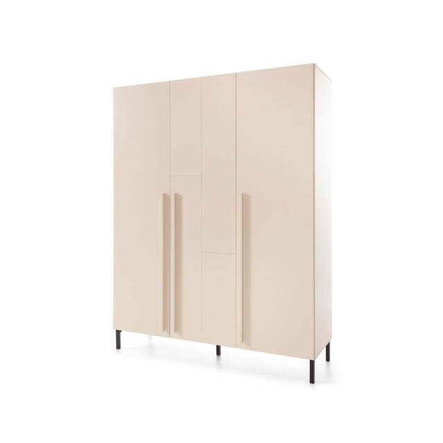 Sergio SE1 Hinged Door Wardrobe 150cm - Beige 150cm - image 1