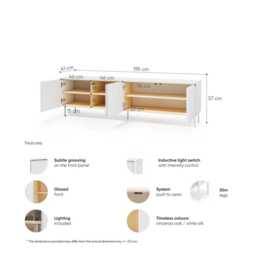 Liba TV Cabinet 195cm - White 195cm - thumbnail 6
