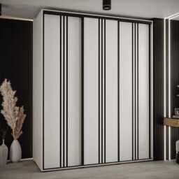 Cannes VI Sliding Door Wardrobe 200cm - White 200cm