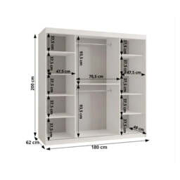 Elypse Sliding Door Wardrobe 180cm - Oak Artisan 180cm - thumbnail 6