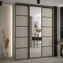 Dakota V Sliding Door Wardrobe 190cm - Cashmere 190cm