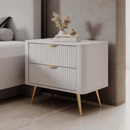 Lante Bedside Table 63cm - White 63cm - thumbnail 1