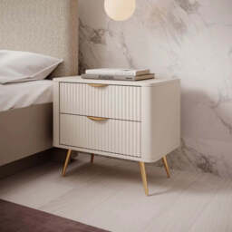 Lante Bedside Table 63cm - White 63cm - thumbnail 6