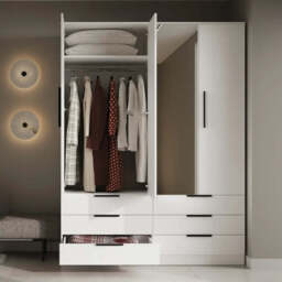 Avera AV-01 Hinged Door Wardrobe 170cm - Beige 170cm - thumbnail 3