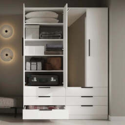 Avera AV-01 Hinged Door Wardrobe 170cm - Beige 170cm - thumbnail 4