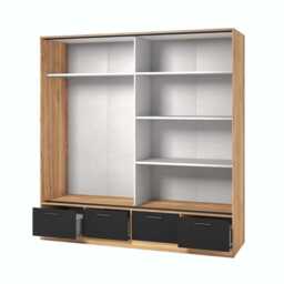 Beta Sliding Door Wardrobe 200cm [Oak Mauvella] - Oak Mauvella 200cm - thumbnail 4