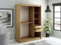 Leto T1 Sliding Door Wardrobe 150cm - Black 150cm - thumbnail 5