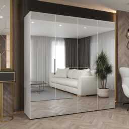 Marbella III Hinged Door Wardrobe 200cm - White 200cm