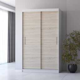 Neomi 04 Sliding Door Wardrobe 120cm - White White Matt 120cm - thumbnail 3