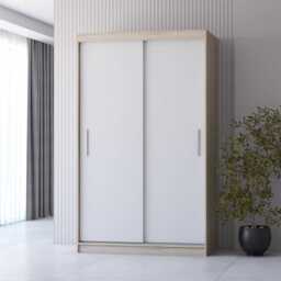 Neomi 04 Sliding Door Wardrobe 120cm - White White Matt 120cm - thumbnail 4