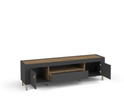 Mossa 08 TV Cabinet 177cm - Black 177cm - thumbnail 7