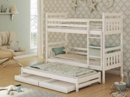 Seweryn Bunk Bed with Trundle and Storage - Cotton Without Mattresses - thumbnail 6