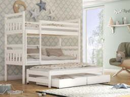 Seweryn Bunk Bed with Trundle and Storage - Cotton Without Mattresses - thumbnail 3