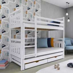 Seweryn Bunk Bed with Trundle and Storage - Cotton Without Mattresses - thumbnail 2