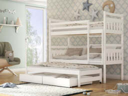 Seweryn Bunk Bed with Trundle and Storage - Cotton Without Mattresses - thumbnail 4