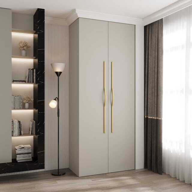 Como II Hinged Door Wardrobe 100cm - Cashmere 100cm - image 1