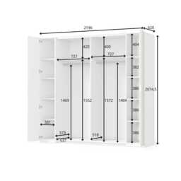 Florencja Sliding Door Wardrobe 220cm - White 220cm - thumbnail 4