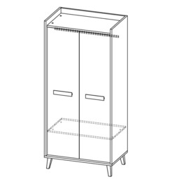 Werso W1 Hinged Wardrobe 90cm - Anthracite 90cm - thumbnail 2