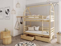 Wooden Bunk Bed Alex With Storage - Cinnamon Foam/Bonnell Mattresses - thumbnail 4