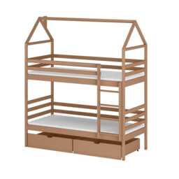 Wooden Bunk Bed Alex With Storage - Cinnamon Foam/Bonnell Mattresses - thumbnail 1