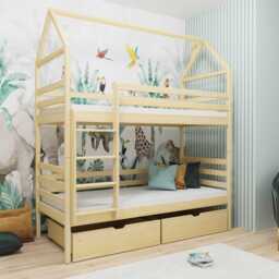 Wooden Bunk Bed Alex With Storage - Cinnamon Foam/Bonnell Mattresses - thumbnail 2