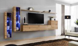 "Switch XI Entertainment Unit For TVs Up To 75"" - Black 330cm Oak Wotan" - thumbnail 5