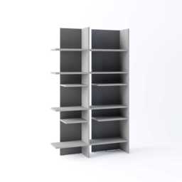 Fitt FL-01P Bookcase 119cm - Grey 119cm - thumbnail 2