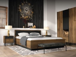 Prestigo Bedside Table 42cm - Oak Walnut 42cm - thumbnail 3