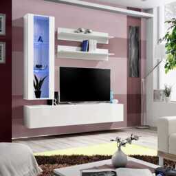"Fly H2 Entertainment Unit For TVs Up To 49"" - White 160cm"