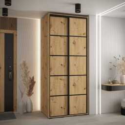 Cannes IV Sliding Door Wardrobe 120cm - Black 120cm - thumbnail 5
