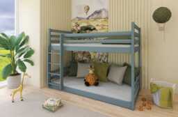 Wooden Bunk Bed Mini - Grey Foam/Bonnell Mattresses - thumbnail 6