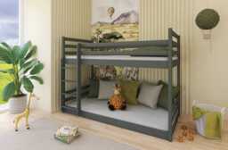 Wooden Bunk Bed Mini - Grey Foam/Bonnell Mattresses - thumbnail 8
