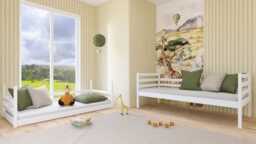 Wooden Bunk Bed Mini - Grey Foam/Bonnell Mattresses - thumbnail 5